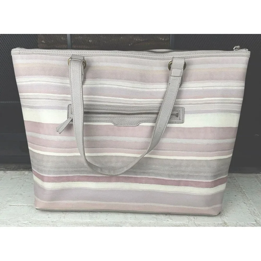 Elliott Lucca‎ Aria Multicolor Stripe Large Tote Shoulder Handbag Retail $128